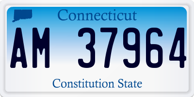 CT license plate AM37964
