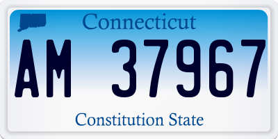 CT license plate AM37967