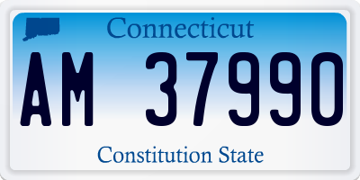 CT license plate AM37990