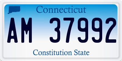 CT license plate AM37992