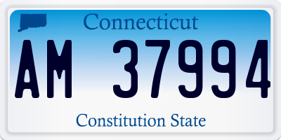 CT license plate AM37994