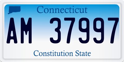CT license plate AM37997