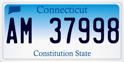 CT license plate AM37998