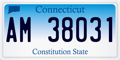 CT license plate AM38031