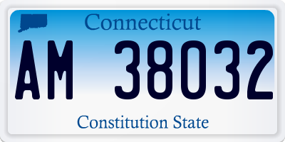CT license plate AM38032