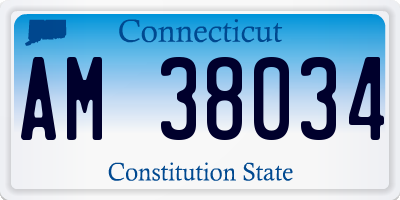 CT license plate AM38034