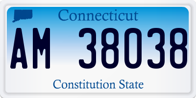 CT license plate AM38038