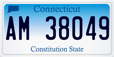CT license plate AM38049