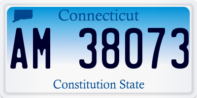 CT license plate AM38073