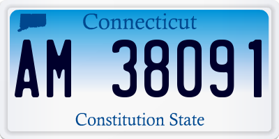 CT license plate AM38091