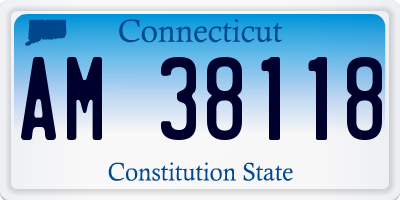 CT license plate AM38118
