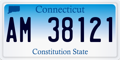 CT license plate AM38121