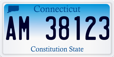 CT license plate AM38123