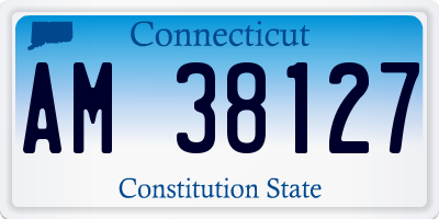 CT license plate AM38127