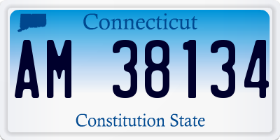 CT license plate AM38134