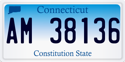 CT license plate AM38136