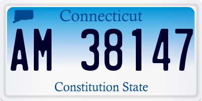 CT license plate AM38147