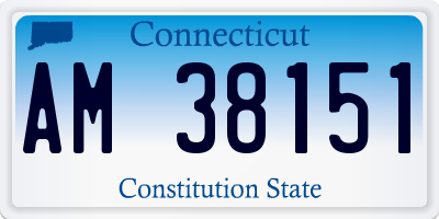 CT license plate AM38151