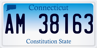 CT license plate AM38163