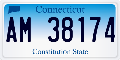 CT license plate AM38174