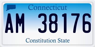 CT license plate AM38176