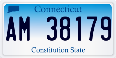 CT license plate AM38179