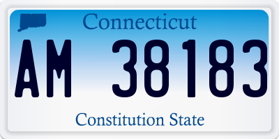 CT license plate AM38183