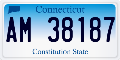 CT license plate AM38187