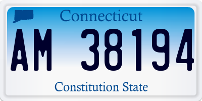 CT license plate AM38194