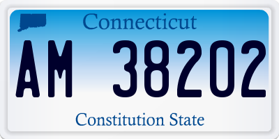 CT license plate AM38202