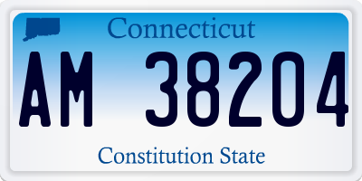 CT license plate AM38204