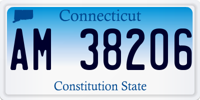 CT license plate AM38206