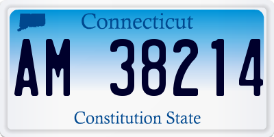 CT license plate AM38214