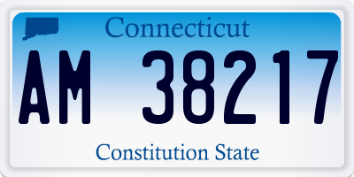 CT license plate AM38217