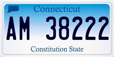 CT license plate AM38222