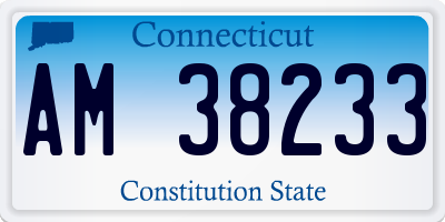 CT license plate AM38233