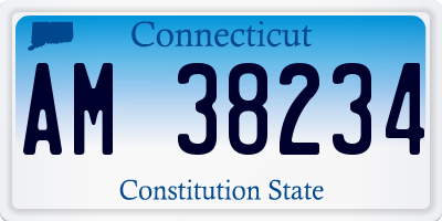 CT license plate AM38234