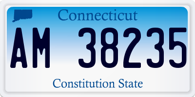 CT license plate AM38235