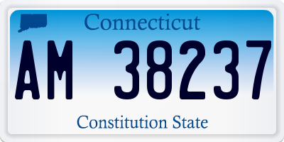 CT license plate AM38237