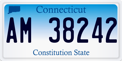 CT license plate AM38242