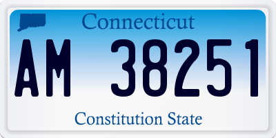 CT license plate AM38251