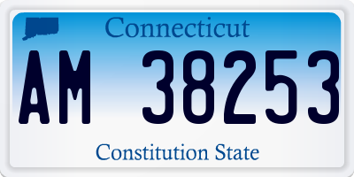 CT license plate AM38253