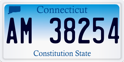 CT license plate AM38254