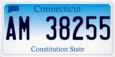 CT license plate AM38255