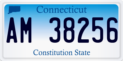 CT license plate AM38256
