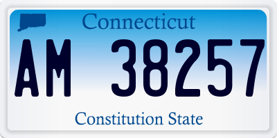 CT license plate AM38257