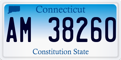 CT license plate AM38260