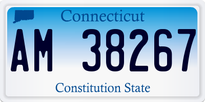 CT license plate AM38267