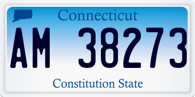 CT license plate AM38273