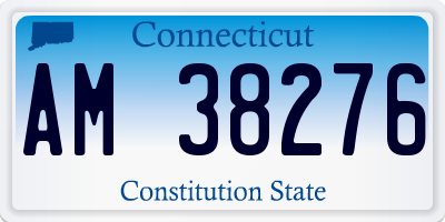 CT license plate AM38276